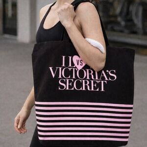 Victoria's Secret Large Zip Top Tote w/Iridescent Lettering